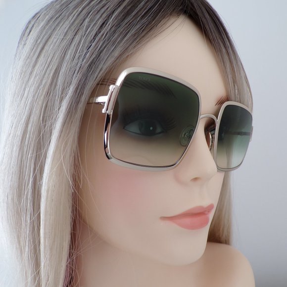 Tods Green Gradient Square Shades, Gold Large Lux Unique Statement TO327 55mm main image 9